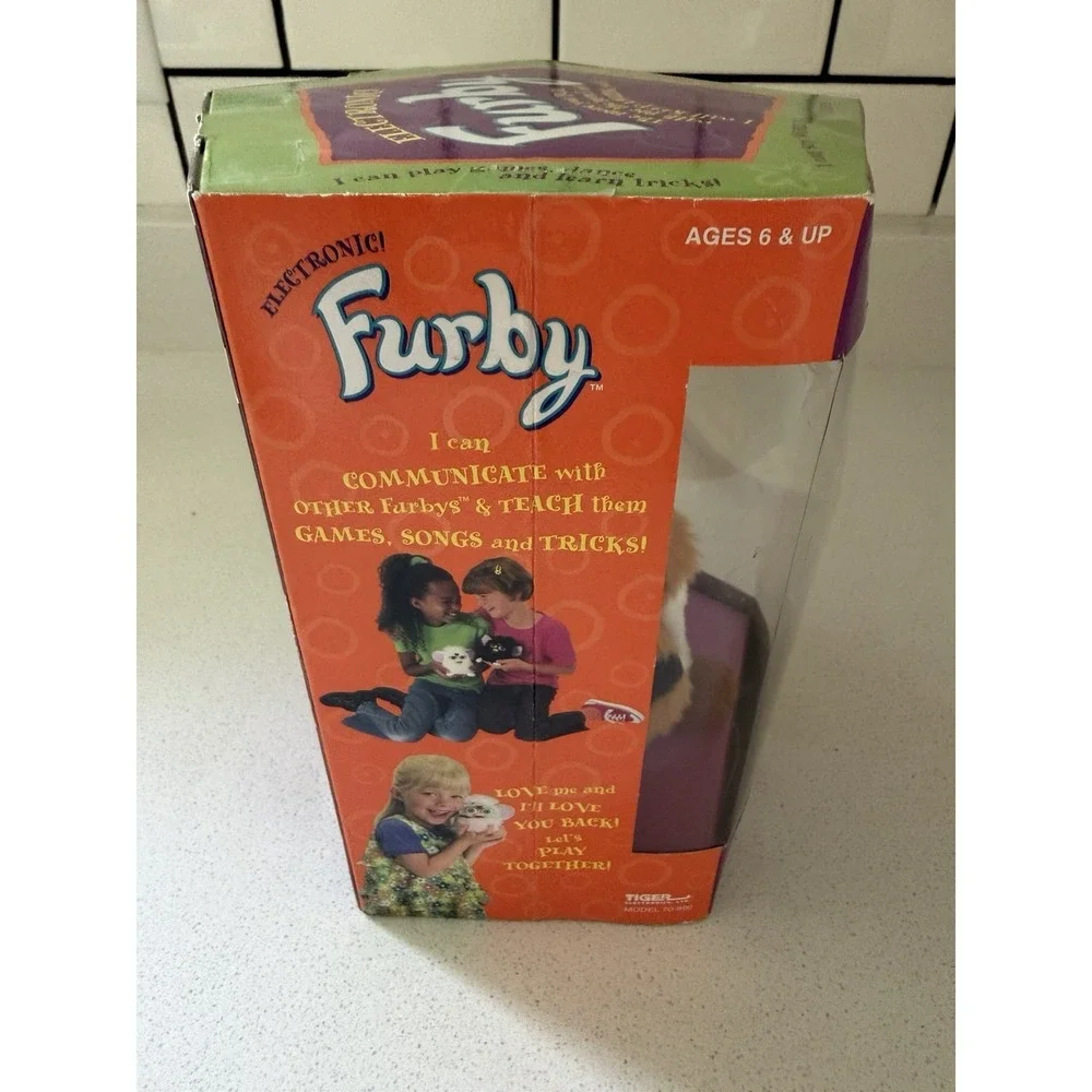 VINTAGE 1998 FURBY MODEL 70-800 TIGER STRIPE/GREY EYES NEW SEALED
